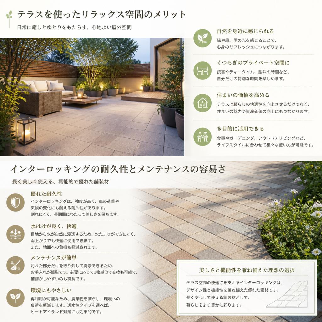 2. テラスやインターロッキングの魅力