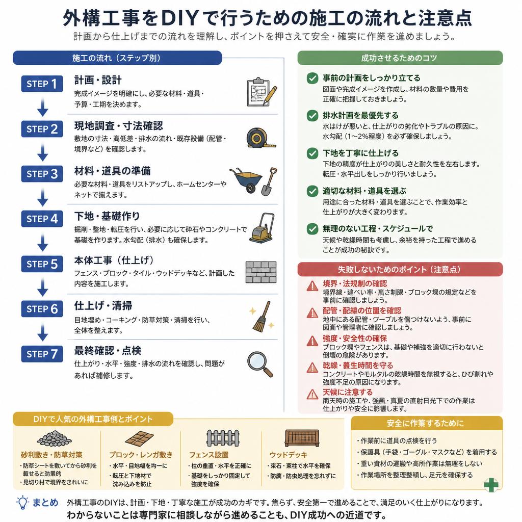 DIY施工の流れと注意点