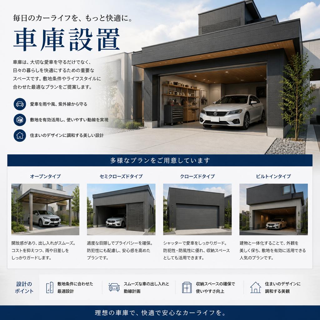 車庫設置の実績と提案