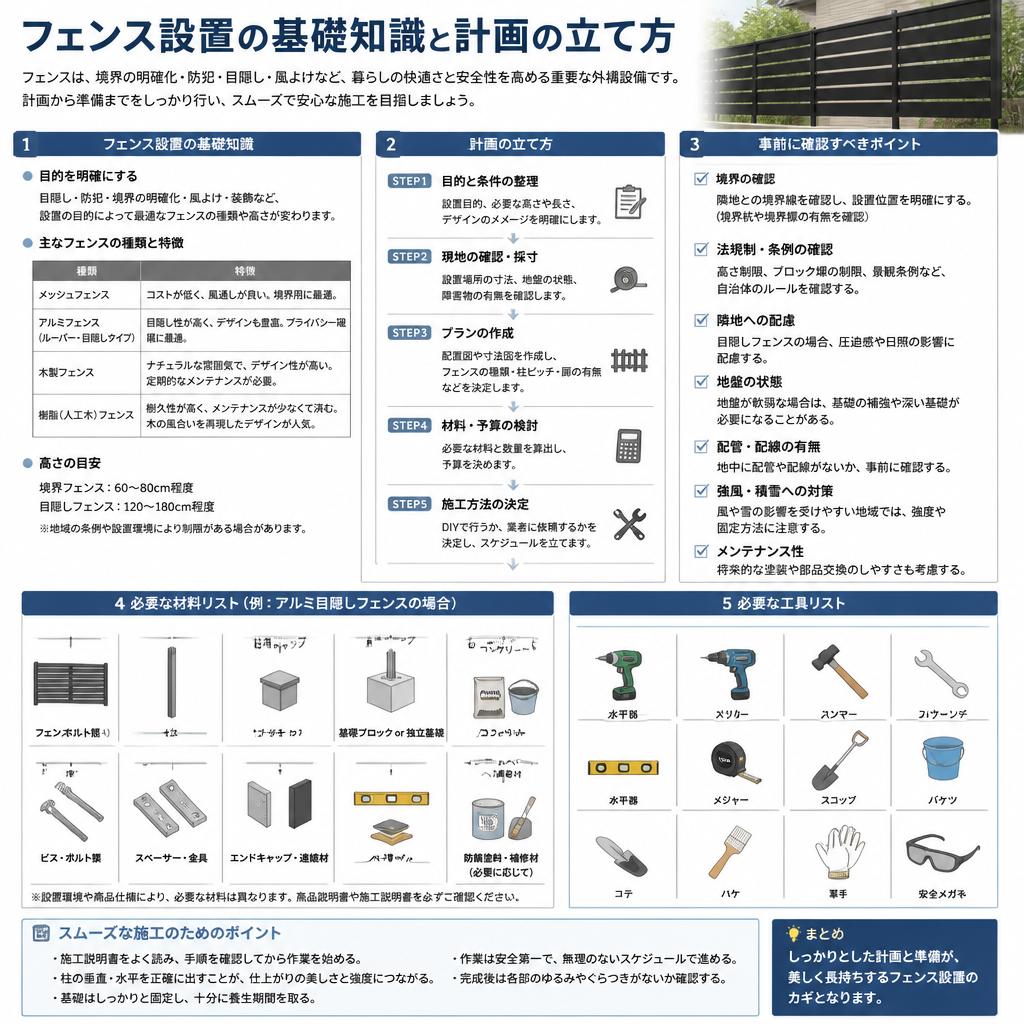 DIYフェンス施工の基礎知識