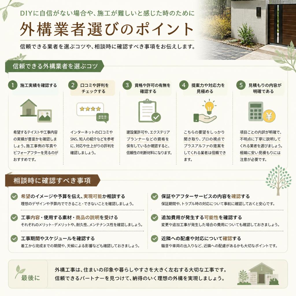 外構工事業者の選び方