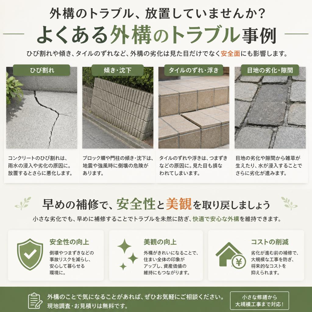 外構補修の具体例とその効果