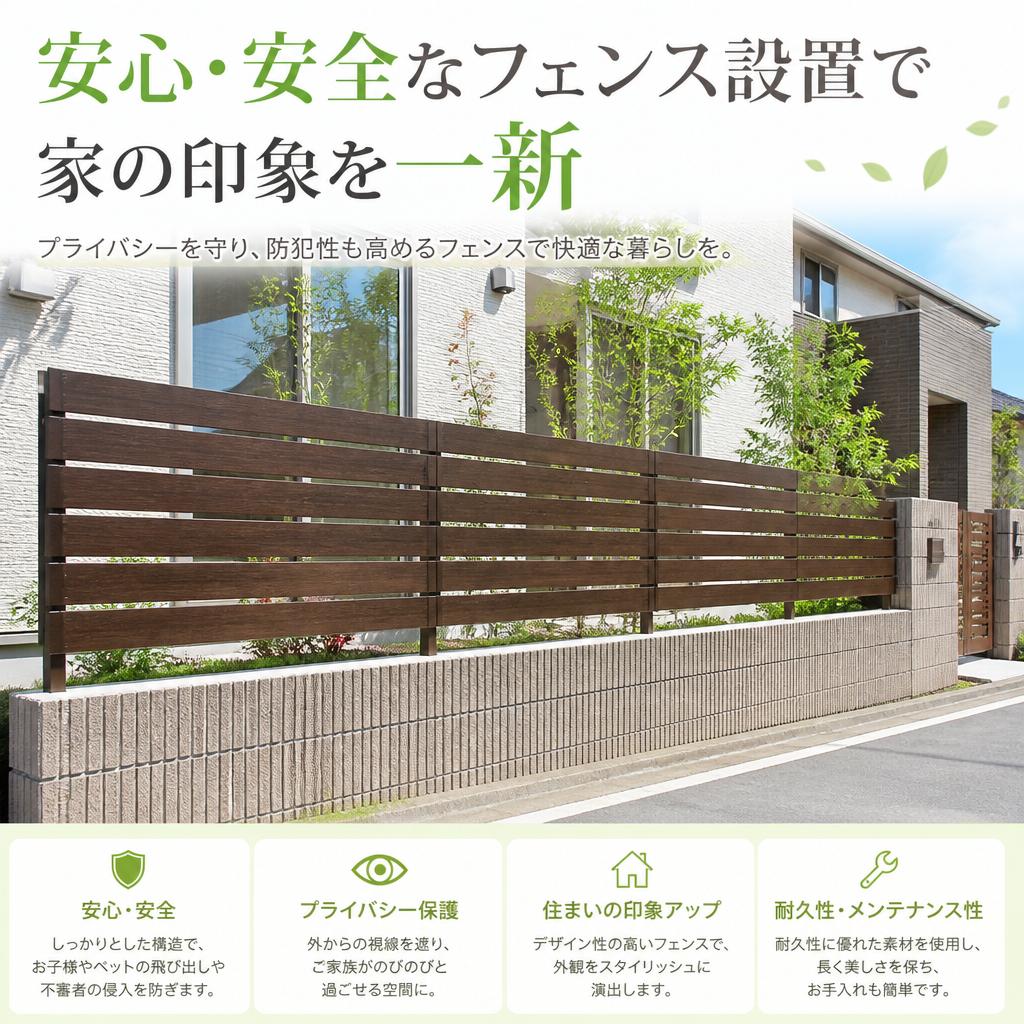安心・安全なフェンス設置で家の印象を一新