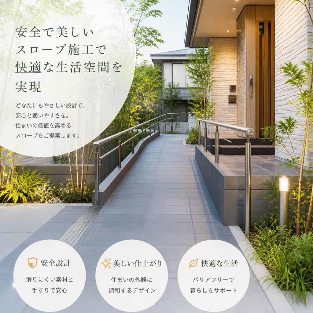 安全で美しいスロープ施工で快適な生活空間を実現