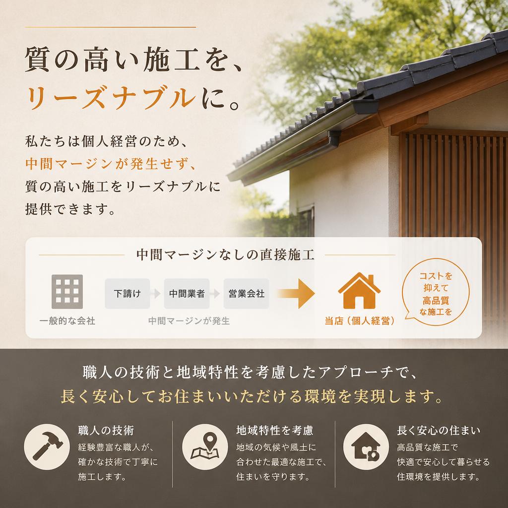 質の高い施工の理由