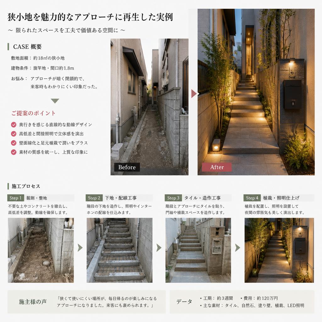 成功事例：狭小地のアプローチリニューアル