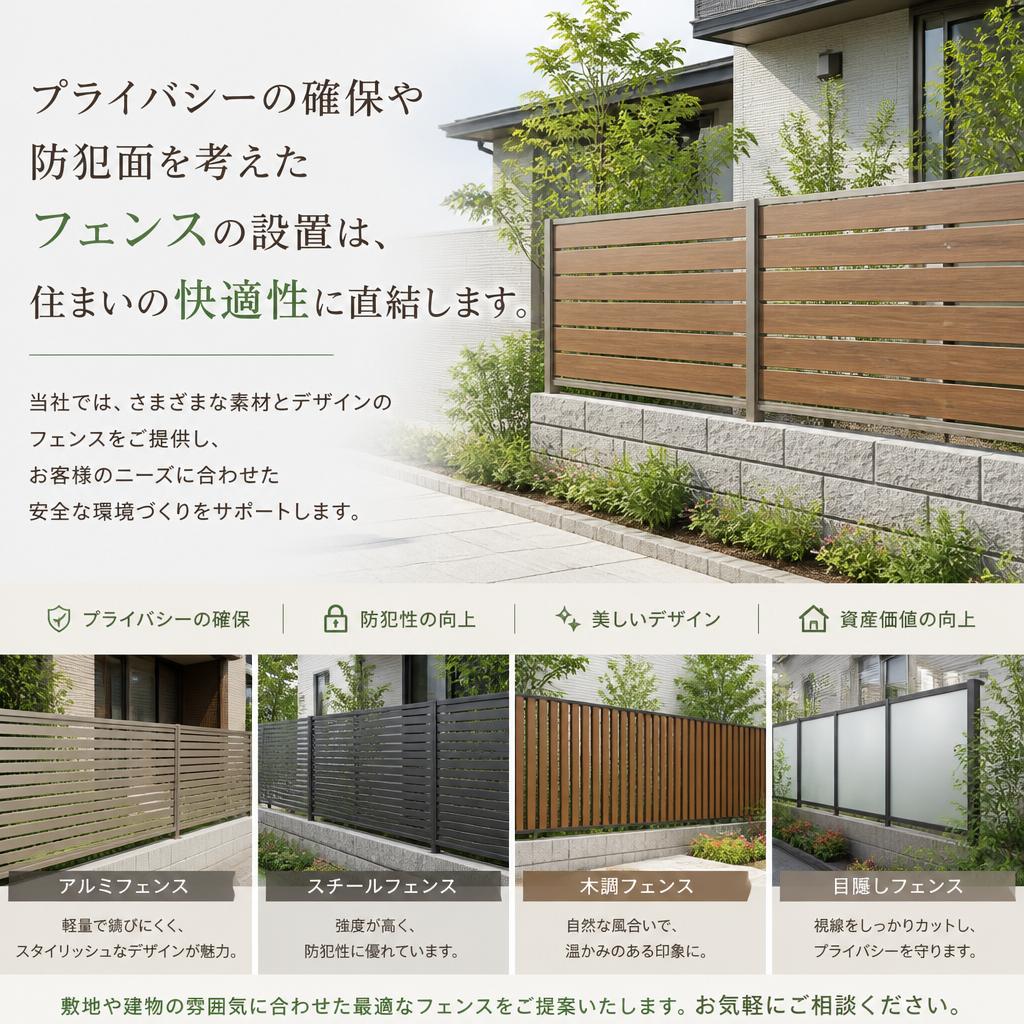 安全性を考えたフェンス設置
