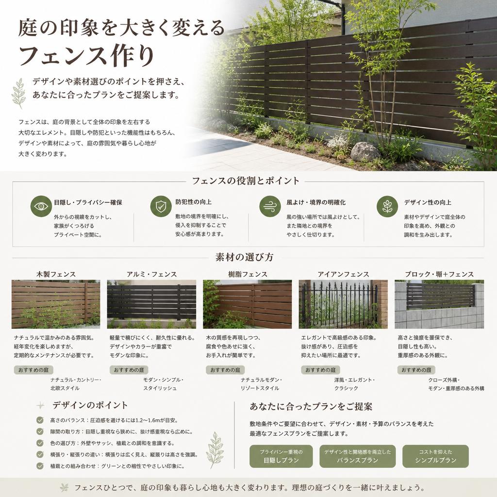 フェンス作りでプライバシーを確保!