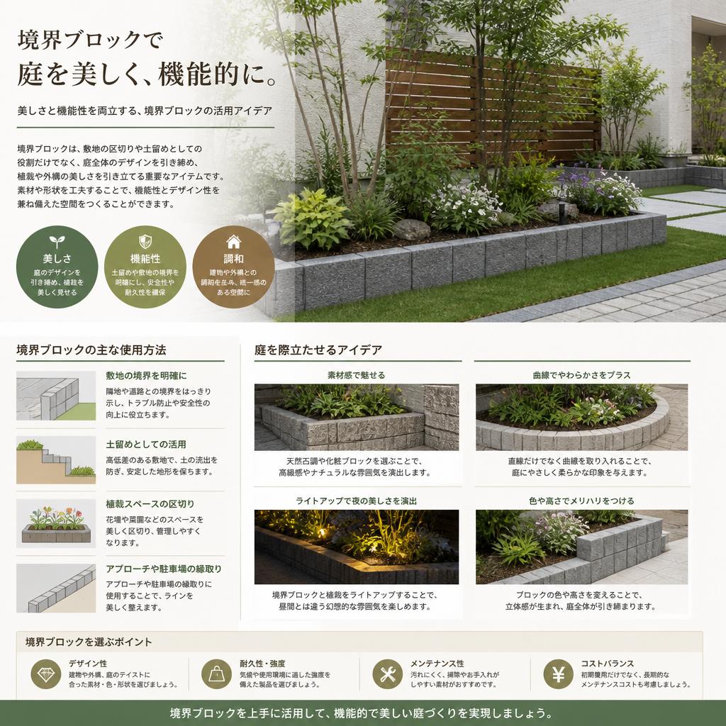境界ブロックで魅力的な庭を演出