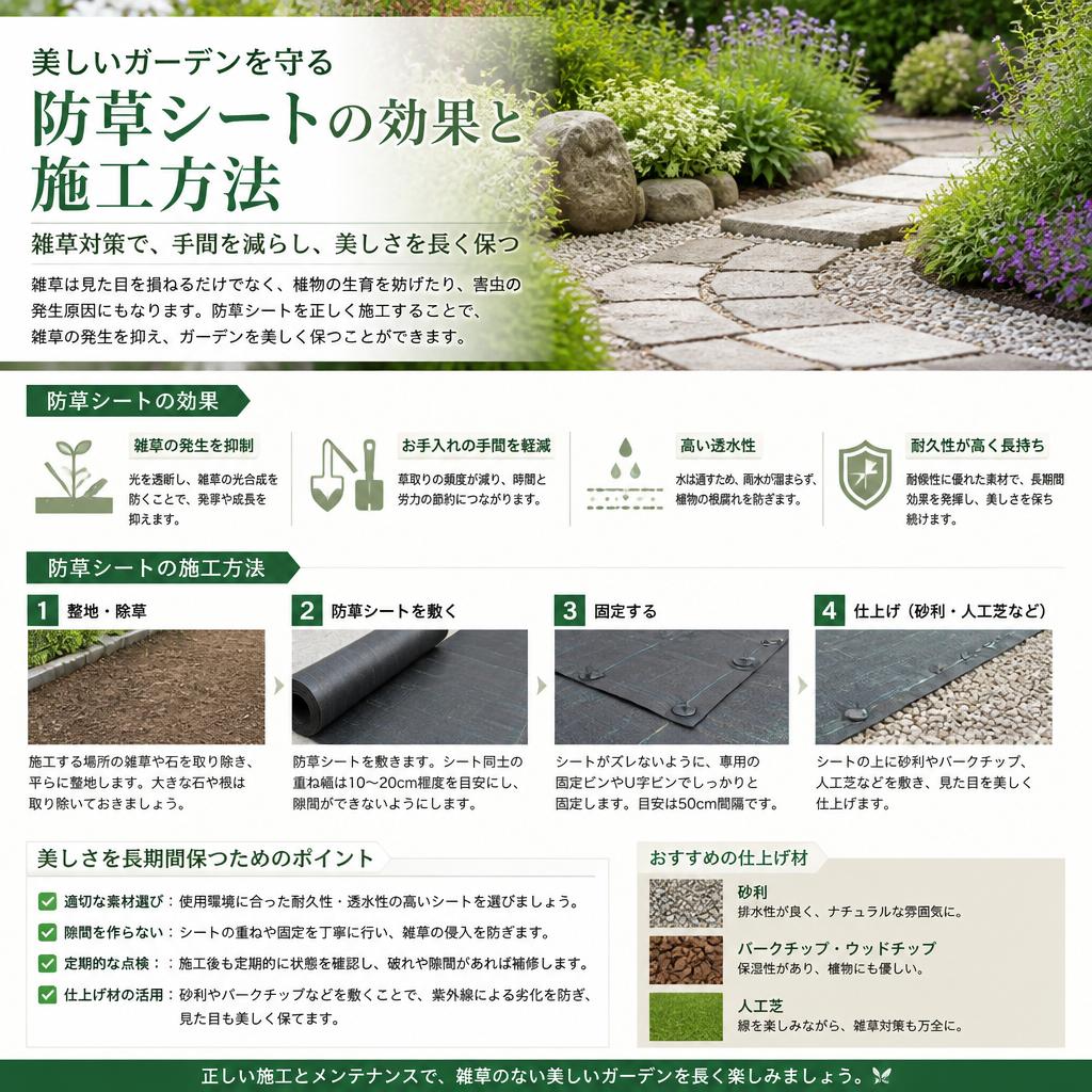 防草シートで雑草対策を!