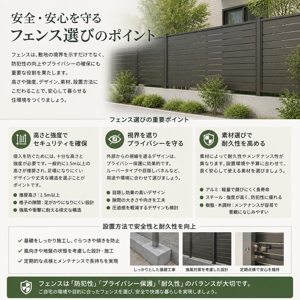 安全性を重視したフェンスの設計
