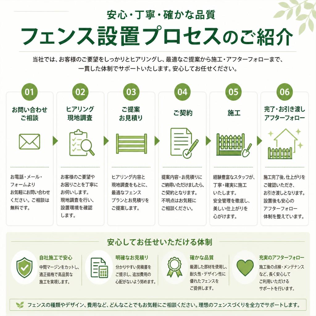 フェンス設置のプロセスについて