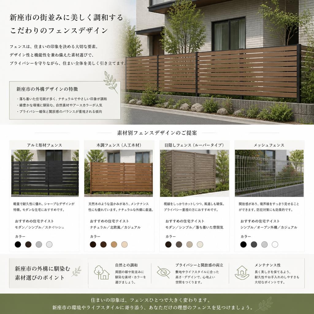 選べるフェンスデザインのバリエーション