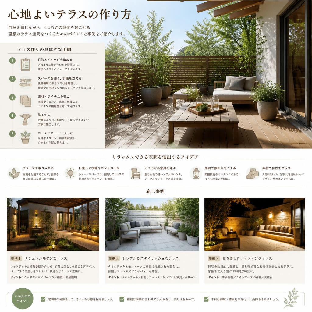 テラスづくりの手順とアイデア