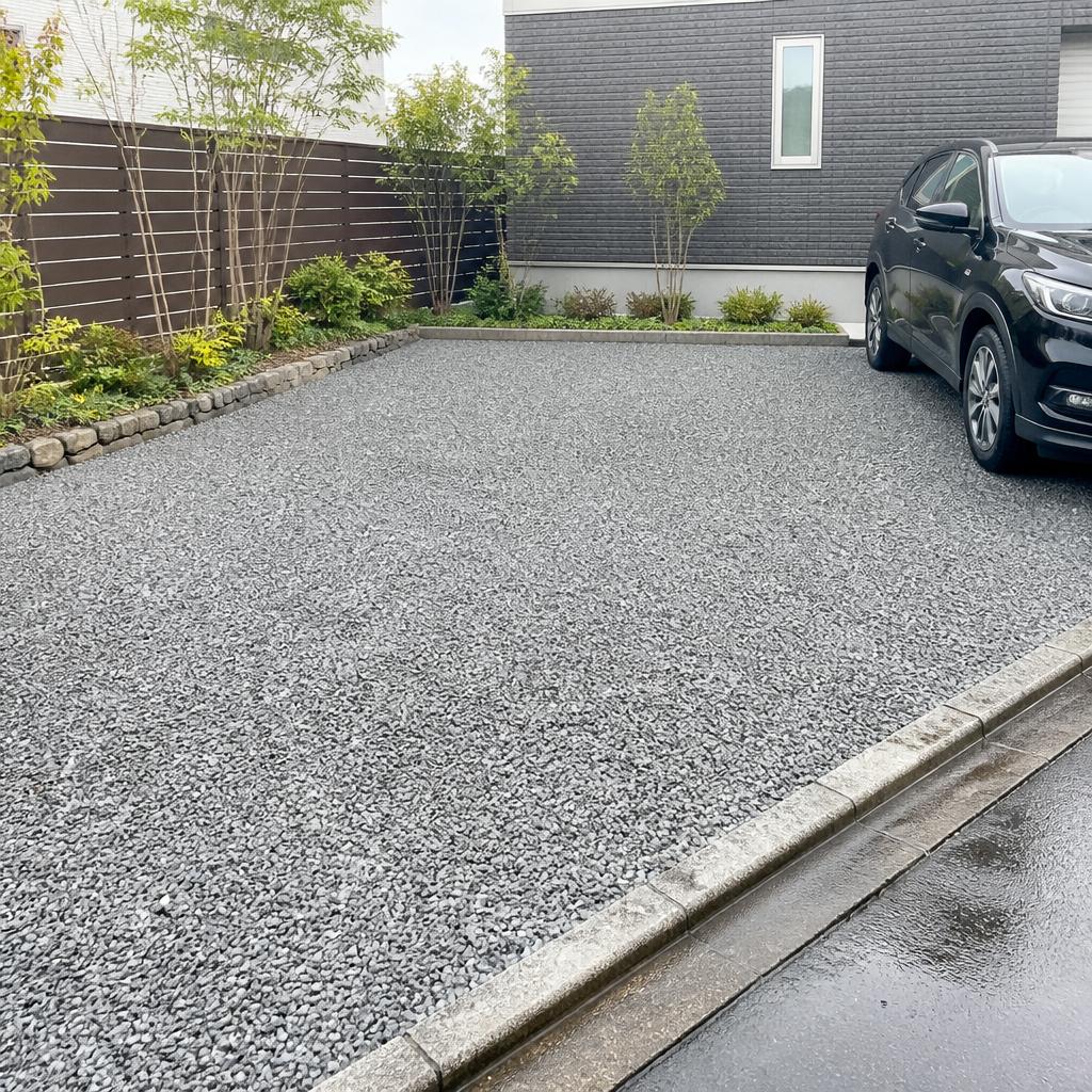 砂利敷きで実現する手間いらずの駐車場